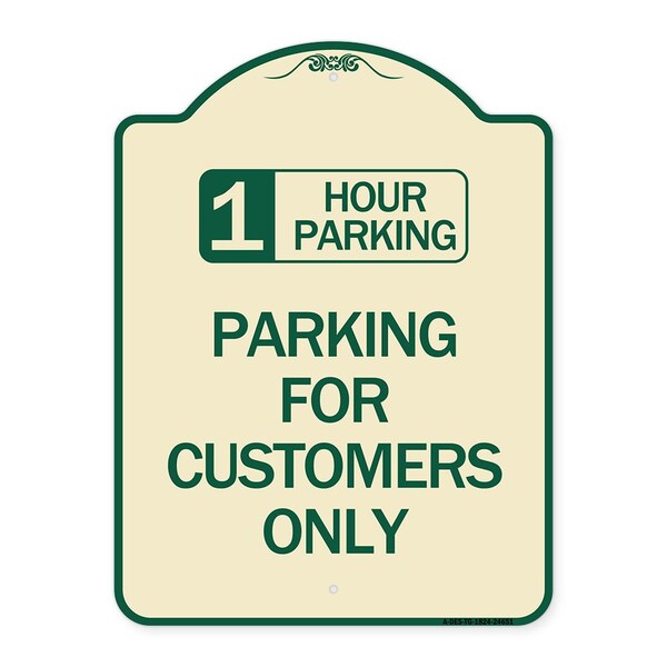 Signmission 1 Hour Parking Parking for Customers Heavy-Gauge Aluminum Sign, 24" x 18", TG-1824-24651 A-DES-TG-1824-24651 - main